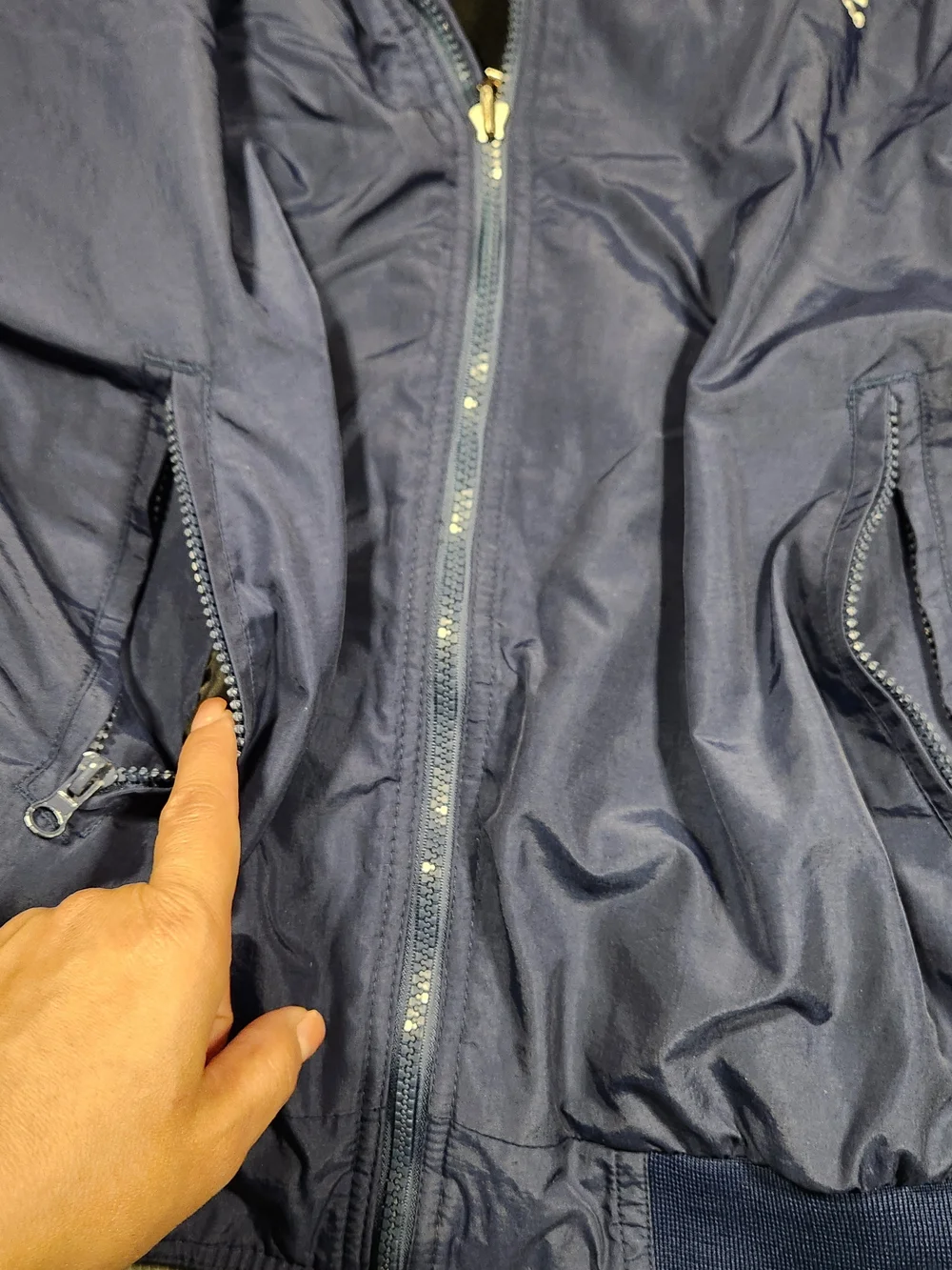 Baru Sports Navy Blue 'Tachi Palace lotel & Casino' Bomber Jacket - Size XL